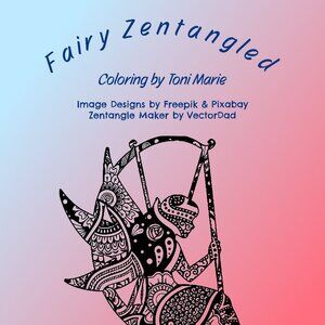 Fairy Zentangled Coloring Book (25 Images)